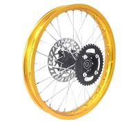 Motorcycle Front Wheel Rim 1.60 X 17" Inch Rear Rims Aluminum Alloy Circle Of17" Wheel With Disc Brake Sprocket For Dirt Pit Bike(428-12MM-Gold)