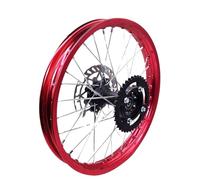 Motorcycle Front Wheel Rim 1.60 X 17" Inch Rear Rims Aluminum Alloy Circle Of17" Wheel With Disc Brake Sprocket For Dirt Pit Bike(428-15MM-Red)