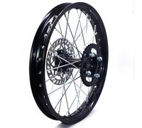 Motorcycle Front Wheel Rim 1.60 X 17" Inch Rear Rims Aluminum Alloy Circle Of17" Wheel With Disc Brake Sprocket For Dirt Pit Bike(428-15MM-Black)