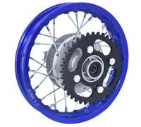 Motorcycle Front Wheel Rim Dirt Pit Bike Drum Brake Hub With 1.40-10 Inch Aluminum Circle Rear Wheel With Sprocket And Brake Cover(Blue)