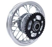 Motorcycle Front Wheel Rim Dirt Pit Bike Drum Brake Hub With 1.40-10 Inch Aluminum Circle Rear Wheel With Sprocket And Brake Cover(Silver)