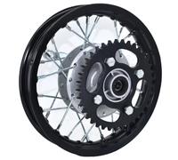 Motorcycle Front Wheel Rim Dirt Pit Bike Drum Brake Hub With 1.40-10 Inch Aluminum Circle Rear Wheel With Sprocket And Brake Cover(Black)