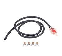 Motorcycle Fuel Filter Hose Kit, Keenso 6mm 1/4 inch Motorcycle Scooter Square Fuel Filter + Fuel Hose + Line Clamp Set for Motorcycles Scooters (Red) Auto and Motorcycle Parts