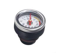 Motorcycle Fuel Tank Cap with Oil Temperature Gauge | 0-200°C, M20x2.5 Threaded Aluminum Alloy Sensor Cover for Motorbike, Black or Silver Finish