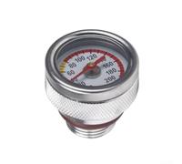 Motorcycle Fuel Tank Cap with Oil Temperature Gauge 0-200℃(Silver)