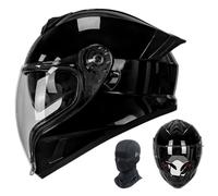 Motorcycle Full Face Helmet Integral Helmet With Mask ECE Certification HD Double Visor Removable Liner Aerodynamic Ventilation System Large Spoiler for Men/Women(M-2XL,57-64cm)