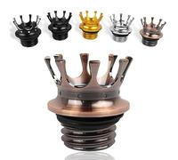 Motorcycle Gas Cap Cover Aluminum Crown Style Universal Fuel Tank Cap compatible with Harley Sportster XL 883 1200 48 Dyna Touring Road King Softail(Bronzed)