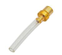 Motorcycle Gas Fuel Cap Single Way Valves Vent Breather Hoses Tubes for Motocross ATV Quad Dirt Pit Bike Tank Pipe Aluminum Alloy Carb Racing Carb(White Golden)
