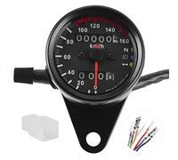 Motorcycle Gauge Digital Motorbike Speedometer Tachometer Odometer Universal 12V Motorcycle Accessories Instrument Black Gauge with Connector Speedometer Odometer LED Gauge 0-160km/h