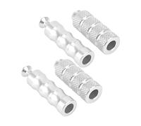 Motorcycle Gear Shifter Pegs, Foot Pegs Universal 2 Pair Motorcycle Brake Foot Peg CNC Process Plating Precise Shifter Brake Lever Foot Pegs Fit For M6 6mm Mounting (Silver)
