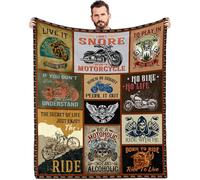 Motorcycle Gifts for Men, Motorcycle Blanket for Men, Valentines Day/Birthday Gift for Husband Boyfriend, Gifts for Motorcycles Riders Lovers, Motorcycles Decor, Cozy Vintage Throw Blanket 60" X 50"