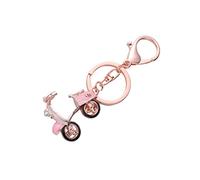 Motorcycle Girlfriend Bag Scooter Wedding Ornaments Miniature Party Creative for Electromobile Rings Design Crystal Mini Motorbike Metal Car Birthday Pink Pendant,10.7 * 3.8cm