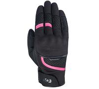 Motorcycle Glove for Ladies Oxford Brisbane Women Bike Riding Leather Motorbike Gloves Black & Pink (Black/Pink,XL)