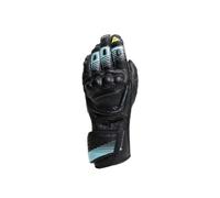 Motorcycle Gloves Leather Man Dainese FIERO Black/Water/Yellow Fluo