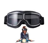 Motorcycle Goggles - 7in Riding Gear | PC Frame Eyewear - Adjustable Strap Scratch-Proof Anti-Fog Vintage Pilot Goggles for Helicopter Riding Retro Motorcycle Cycling Adventure Outdoor Sports Clear