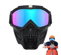 Motorcycle Goggles With Removable Face Masque Anti-UV Adjustable Protective | Motorcycle Riding Goggles Glasses for Motorbike Racing Riding Offroad Cycling Anti-UV Adjustable Pr