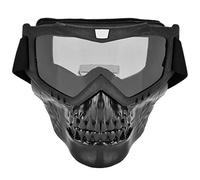Motorcycle Goggles with Removable Skull Face Mask, Adjustable Windproof Creative Glasses Mask Safety Riding Motocross Racing Goggle Helmet UV Proof Anti Fog with Elastic Strap for Desert Off Road