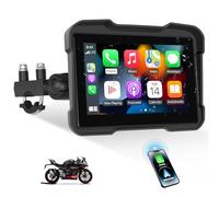 Motorcycle GPS Navigation System with Wireless Carplay Android Auto 5" Moto CarPlay Screen with Dual Bluetooth, Navigation/Siri/G00gle Assistant Waterproof
