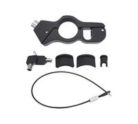 Motorcycle Grip Lock Heavy Duty Anti Theft Helmet and Brake Lock Secures Bike Scooter Moped ATV Blue Aluminum Alloy 13.5x5cm 1 Lock 1 Cable 2 Keys 3 Pads (Black)