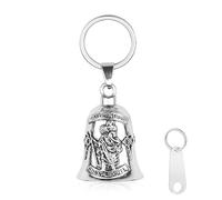 Motorcycle Guardian Bell St. Christopher Protect Us Motorcycle，Heavy Duty Rider Bell Keychain Accessories for Motorcycles, Gifts for Motorcycle, Motorbike and Bicycle Enthusiasts