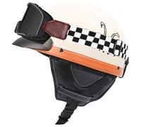 Motorcycle Half Helmet DOTECE Approved Open-Face Motorbike Helmets Avce Goggles Lightweight Scooter Half Helmet Quick-Release Buckle for Adults Men Women Four Seasons C,53-60CM
