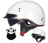Motorcycle Half Helmet for Adult Men Women, Cap Cruiser Chopper Scooter Pilot Jet Helmet, Summer Retro Open Face Harley Motorcycle Helmets, DOT/ECE Certified(D6,XXL/63-64cm)