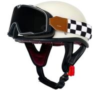 Motorcycle Half Helmet for men, Motorcycle Open Face Helmet German Style Scooter Helmets Skull Cap Helmets with Goggles Moped Helmet for Men Women Cruiser helmet Approved by DOT 2,M=56-58cm