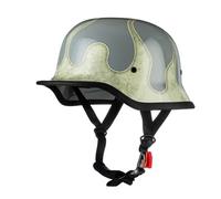 motorcycle half-helmet Half Face German Motorcycle for Adult Men Women Biker Helmet All seasons Jet Scooter Street Cruiser helmet ECE Approved D,L=(59-60CM)