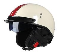 Motorcycle Half Helmet Open Face Helmet with Drop-Down Sun Visor DOT/ECE Approved Retro Motorbike Helmet for Cruiser Chopper Scooter Bike Road Crash Jet Helmet for Adults Men Women