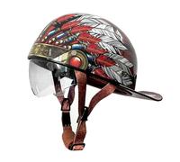 Motorcycle Half Helmet Portable Motorbike Open Face Helmets ECEDOT Certification with Visor Scooter Halfhelmet Quick Release Buckle for Adults Men Women Durable ABS Shell J,XXL:63-64CM