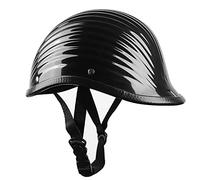 Motorcycle Half Helmet Quick Release Buckle Dot Approved Cycling Motocross Retro Unisex-Helmets, Four Seasons Universal Scooter Helmet Offroad Moped Street Helmet for Riding (Matt Black), JZSSSLUHK