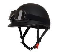 Motorcycle Half Helmet Retro Style Open Face Motorbike Helmets Lightweight Scooter Half Helmet Avce Goggles for Adults Men Women ECEDOT Approved Suitable for All Seasons T,S:55-56CM