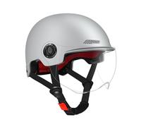 Motorcycle Half Helmet - Safety Certified Helmet, Detachable Visor | Lightweight ABS Shell, Adjustable Strap, Comfortable Fit - Road Bike Helmets For Adults Electric Bike & Scooter Safety