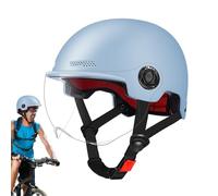 Motorcycle Half Helmet - Safety Certified Helmet, Detachable Visor | Lightweight ABS Shell, Adjustable Strap, Comfortable Fit - Road Bike Helmets For Adults Electric Bike & Scooter Safety