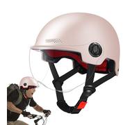 Motorcycle Half Helmet - Safety Certified Helmet, Detachable Visor | Lightweight ABS Shell, Adjustable Strap, Comfortable Fit - Road Bike Helmets For Adults Electric Bike & Scooter Safety