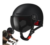 Motorcycle Half Helmet - Safety Certified Helmet, Detachable Visor | Lightweight ABS Shell, Adjustable Strap, Comfortable Fit - Road Bike Helmets For Adults Electric Bike & Scooter Safety