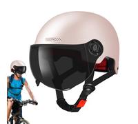 Motorcycle Half Helmet - Safety Certified Helmet, Detachable Visor | Lightweight ABS Shell, Adjustable Strap, Comfortable Fit - Road Bike Helmets For Adults Electric Bike & Scooter Safety