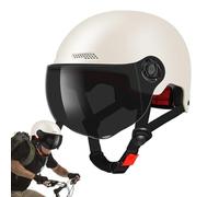 Motorcycle Half Helmet - Safety Certified Helmet, Detachable Visor | Lightweight ABS Shell, Adjustable Strap, Comfortable Fit - Road Bike Helmets For Adults Electric Bike & Scooter Safety