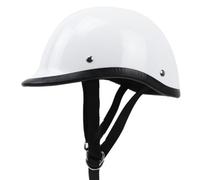 Motorcycle Half Helmet with Brim , White , XXL