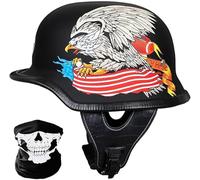 Motorcycle Half Helmets German Style Helmet, Motorcycle Helmets for Men Women, DOT Approved Retro Face Helmet for Cruiser Scooter Chopper 4,XL/(61~62cm)
