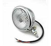 Motorcycle Halogen Headlamp 4.5" Retro Style Headlight H4 Bulb Head Lamp Bottom Mount For Chopper For Bobber Headlamp Headlights(Chrome)