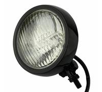 Motorcycle Halogen Headlamp 4.5" Vintage Headlight Sealed Beam Grill Guard Headlamp Retro Fog Light Auxiliary Lamp for Cafe for Racer for Scrambler Motorcycle headlight assembly(Black Clear)