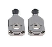 Motorcycle Handbar Riser 2pcs 1 1/8" 28mm CNC Motorcycle Handlebar Mount Riser Clamp Aluminium Precision Machined Left Right HandleBar Riser Bar Clamps(Silver)