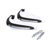 Motorcycle Handguards, 1 Pair Universal Handlebar Hand Protector Handguard Hand Guard LED Light Motorcycle Hand Guards (White)