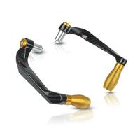Motorcycle Handguards 7/8" 22 Mm Universal Motorcycle CNC Aluminum Handlebar Brake & Clutch Lever Modification Handguard Shield Protector Gear(Gold)