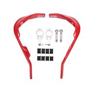 Motorcycle Handguards Universal 7/8in 22mm and 1 1/8in 28mm Handlebar Hand Guards Adjustable Metal Bracket Red Wind Protection for Off Road Street Riding 2 Pack