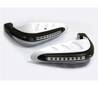 Motorcycle Handguards with LED Daytime Running Lights | Wind Deflectors for Adventure Bikes Street Bikes Quads ATVs | to fit 22mm (7/8 inch) Handlebars (2 PCS) WHITE