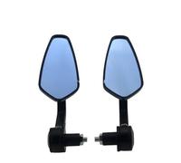 Motorcycle Handle Bar End Mirror 7/8" 22 Mm Side Rearview Mirrors Custom Smoke Blue Lens For Suzuki