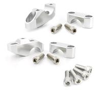 Motorcycle Handle Bar Riser For VFR800X For VFR1200X For CRF1000L 28mm Off-set Handlebar Risers Back Moved Riser Handbar Rising Clamp(Silver)