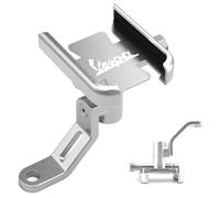 Motorcycle Handlebar Back Mirror Mobile Phone Holder, Cell Phone Holder, Motobike GPS Stand, For Piaggio Vespa GTS GTV 50 150 250 300 300ie Motorcycle Accessories(Silver,Mirror Holder)